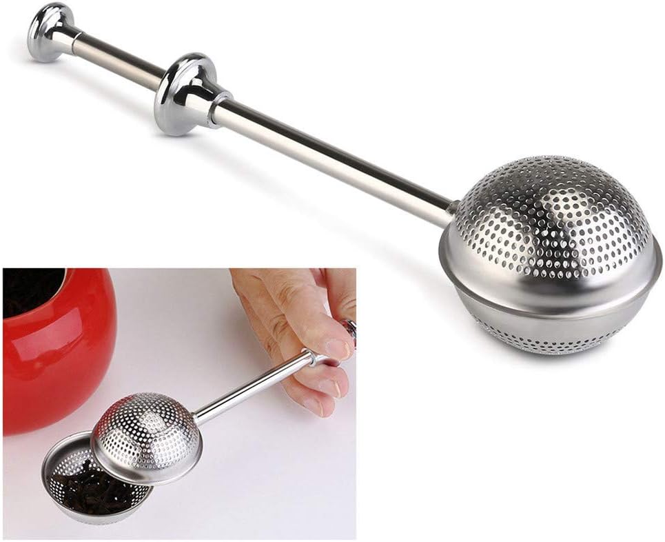 Long-Handled Tea Infuser Strainer Reusable Adjustable Stainless Steel Infuser Bag Teapot Filter Tea Leak Strainer Herb Ball Spoon Tool Mesh