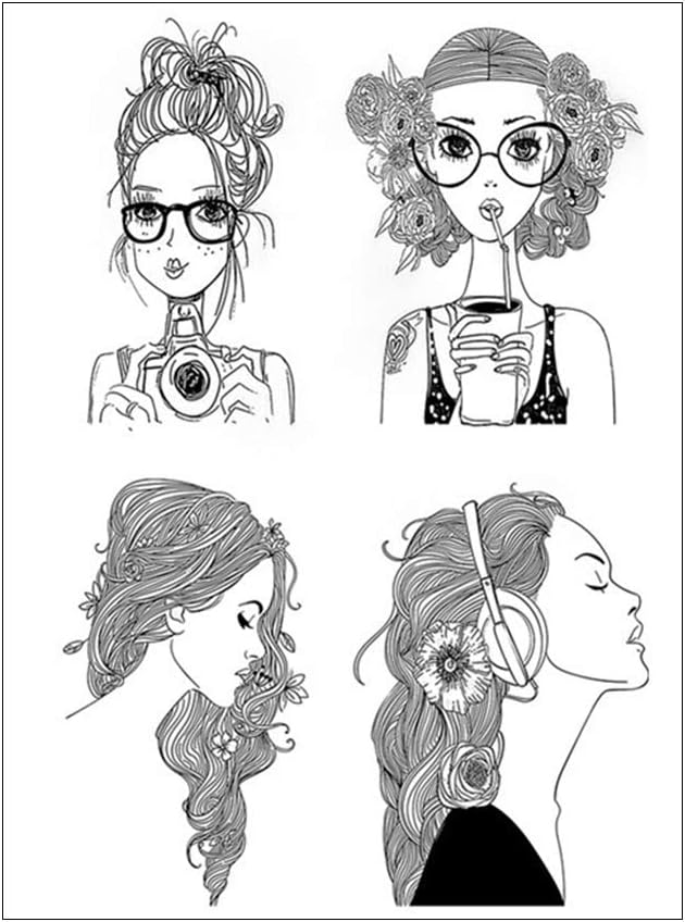 Rongzou Silicone Stamp Fashion Girl DIY Cling Clear Stamps for Card Making Decoration and Scrapbooking