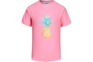 AISYEE Girls Short Sleeve Rash Guard Swim Shirt Girls Sun Protection Swimsuits Quick Dry Surf Tops Bathing Suits for Girls