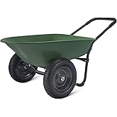�鶹�� Basics Wheelbarrow, 3.7 Cubic Feet, 330-Pounds, Green, 68.1W x 136.9D x 69.1H cm, 1-Pack