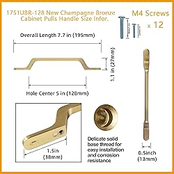 Goo-Ki 6 Pack Champagne Bronze Cabinet Handle