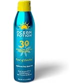 Ocean Potion Sun Care Continuous Sunscreen Spray SPF 30, Broad Spectrum UVA/UVB Protection Body Spray with Vitamin E &amp; Aloe, Non-Greasy, Water-Resistant, 5.5 oz