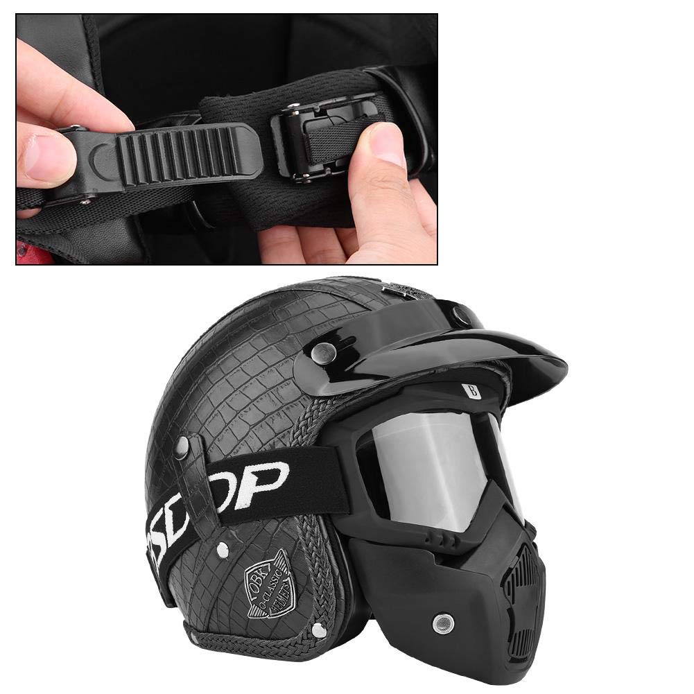 scooter Casco de moto con gafas de protección universal estilo scooter Casco de moto con gafas de protección universal estilo