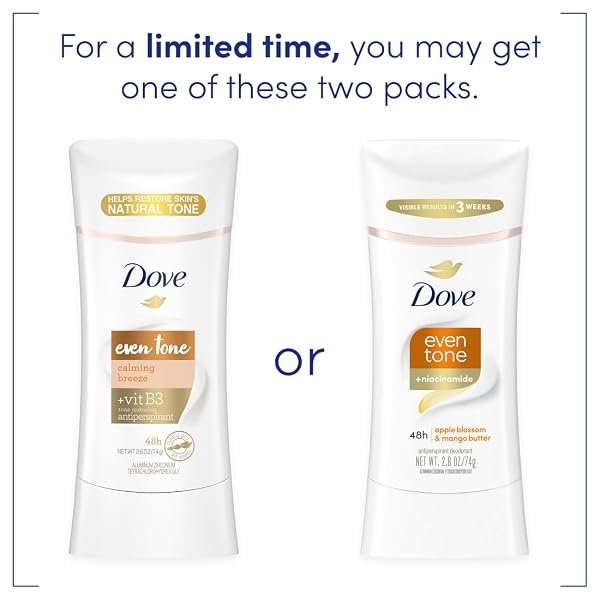 DOVE EVEN TONE ANTIPERSPIRANT DEODORANT STICK APPLE BLOSSOM & MANGO BUTTER 3 COUNT FOR UNEVEN SKIN TONE 2.6 OZ