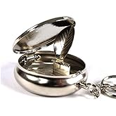 SmartDealsPro Stainless Steel Portable Pocket Circular Ashtray Key Chain with Cigarette Snuffer