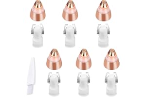 DEALSWIN Eyebrow Hair Remover Replacement Heads: Compatible with Finishing Touch Flawless Women Eyebrow Hair Remover Trimmer Blades Painless, with Cleaning Brush, As Seen On TV 18K Gold-Plated Gold 6 Count