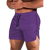 Aolesy Mens Workout Shorts with Zip Pocket 5" Lightweight Gym Running Shorts Linerless Bodybuilding Athletic Shorts