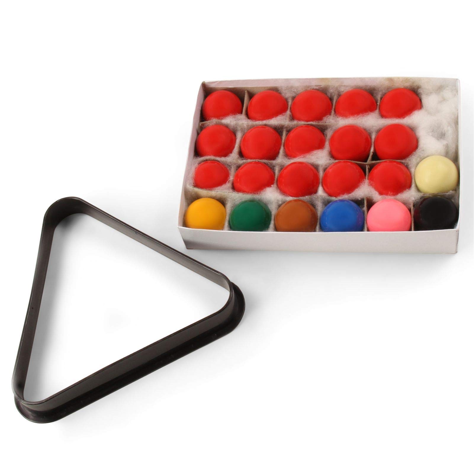 1 1/2 Inch 38mm Economy Kids Snooker Balls - 22 Ball Set (15 Reds) & TRIANGLE