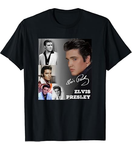 Amazon.com: Elvis Presley Vintage T-Shirt - Classic Fit, Crew Neck