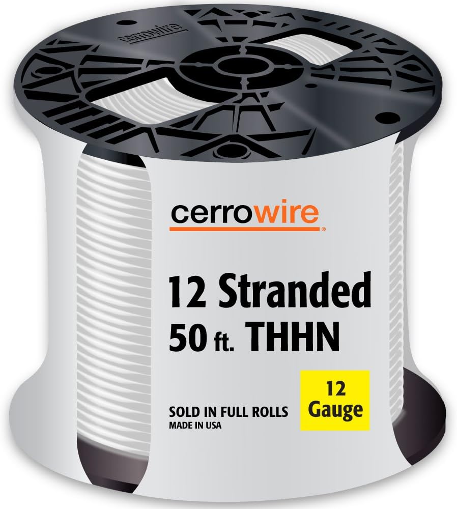 112-3602BR 50-Feet 12 Stranded THHN, White