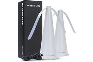 Modern Lyfe Fly Fan for Tables - USB or AA Battery Powered - Swatter for Outdoor Dining Or Food at Parties, Restaurants, Outdoor Table, Fly Spinner, Keep Flies Away (2 Pack - Grey)