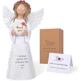 XPLOREFIELDS Hand-Painted Angel Wings Sculpture - 6.1" Thank You Gift for Teachers & Retirement, Thank You Engraved with Heart, Appreciation Decor for Coworkers, Friends