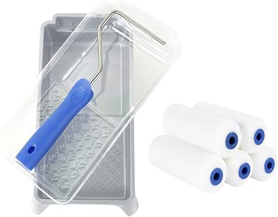 Mister Rui 4-Inch Foam Paint Roller Set with Tray and Frame