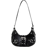 Verdusa Women's Y2k Purse Goth Handbag Studded PU Leather Clutch Handbag Boho Shoulder Bags