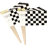 hhdatc 12 Pack Mini Racing Flags 5x8 Inch Black and White Checkered Handheld Race Car Stick Flags for Party Decorations Racing Events and Sports Celebrations