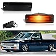 GTINTHEBOX For 1988~1997 Nissan Hardbody PickUp, 1988~1995 Nissan Pathfinder Front Bumper Turn Signal Light Smoked Lens Amber Lamp