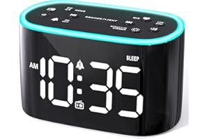 Odokee Loud Alarm Clock Radio for Heavy Sleepers, 7 Color Night Light, Easy to Set, 0-100% Dimmer, 3 Sound Adjustable Volume, FM Radio w/Sleep Timer, USB Charger, Digital Alarm Clock Radio for Bedroom