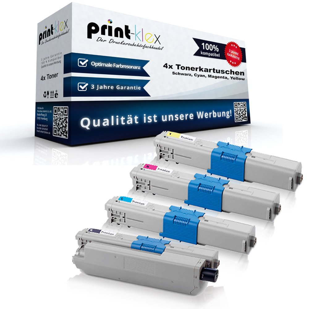 Print-Klex 4 Compatible Toner Cartridges for Oki C332DN MC363DN MC36 3DNW MC363 N 46508712 46508711 46508710 46508709 Black Cyan Magenta Yellow – Office Pro Series