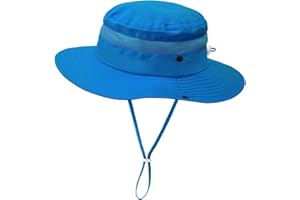 ZOORON Outdoor Kids Sun Hat for Boys Girls Wide Brim Mesh Bucket Hat UPF 50+ Sun Protection Breathable Summer Fishing Safari Hat