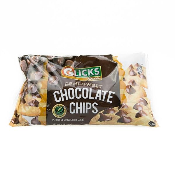 GLICKS SEMI-SWEET DARK CHOCOLATE CHIPS 9 OZ