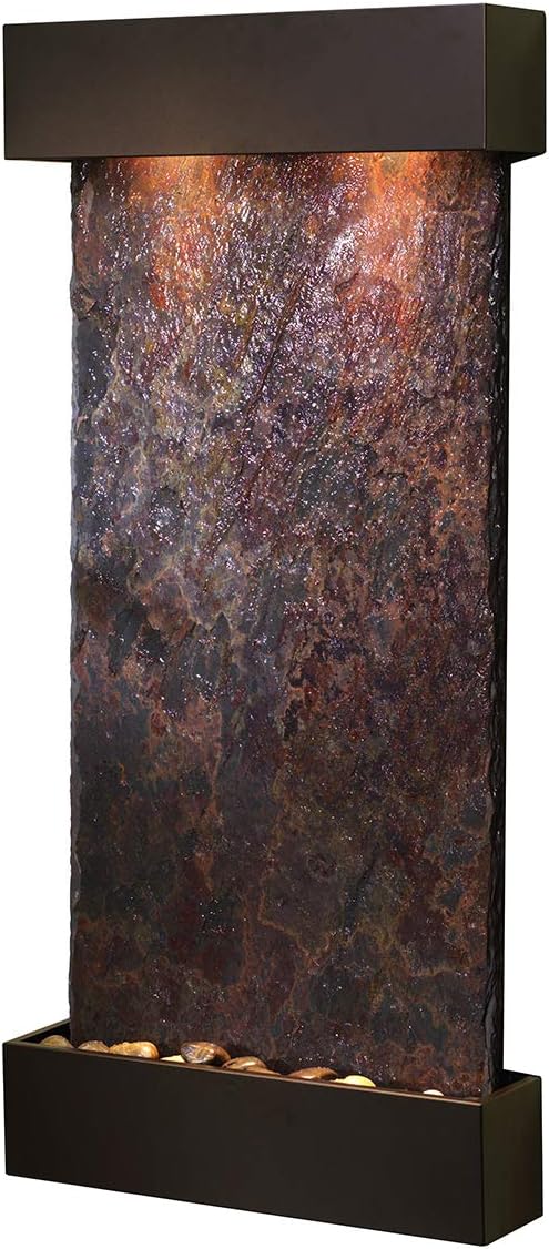 Whispering Creek Water Feature with Antique Bronze Trim and Square Edges (Natural Multi-color Slate): Home & Kitchen