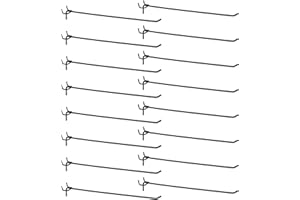 HARFINGTON 25pcs Pegboard Shelving Hooks 12" Stainless Steel Peg Board Display Hook Hanging Holders Wall Mount Organize Tools