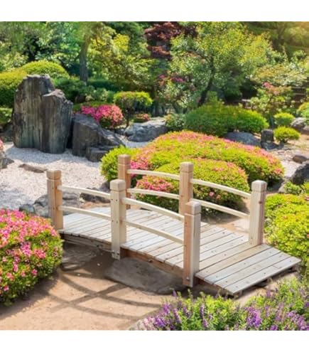 Amazon.com : 5 ft Garden Bridge Outdoor Wood Landscape Bridge