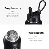 HydroPal Vacuum Insulated Water Bottle 1200ml 2 Lids Straw Spout BPA Free view 4