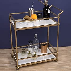 Carrito de vino de estilo nórdico mármol de metal carrito de servicio