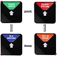 Kichwit Privacy Sign, Do Not Disturb Sign, Out of Office Sign, Please Knock Sign, In a Meeting Sign, Office Sign, Conference Sign for Offices, Squared Shaped, 4.9 Inch, Black