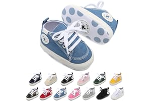 BEIDI Baby Girls Boys Shoes Soft Anti-Slip Sole Newborn First Walkers High Top Canvas Denim Unisex Infant Sneaker