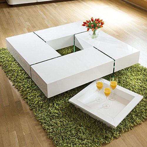 Avant Garde Quatropi Modern Large White Gloss Coffee Table 1194mm