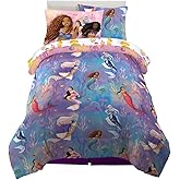 Disney's The Little Mermaid Ariel Live Action Movie Kids Bedding Super Soft Comforter and Sheet Set with Sham, Twin, (100% Official Licensed Product) by Franco