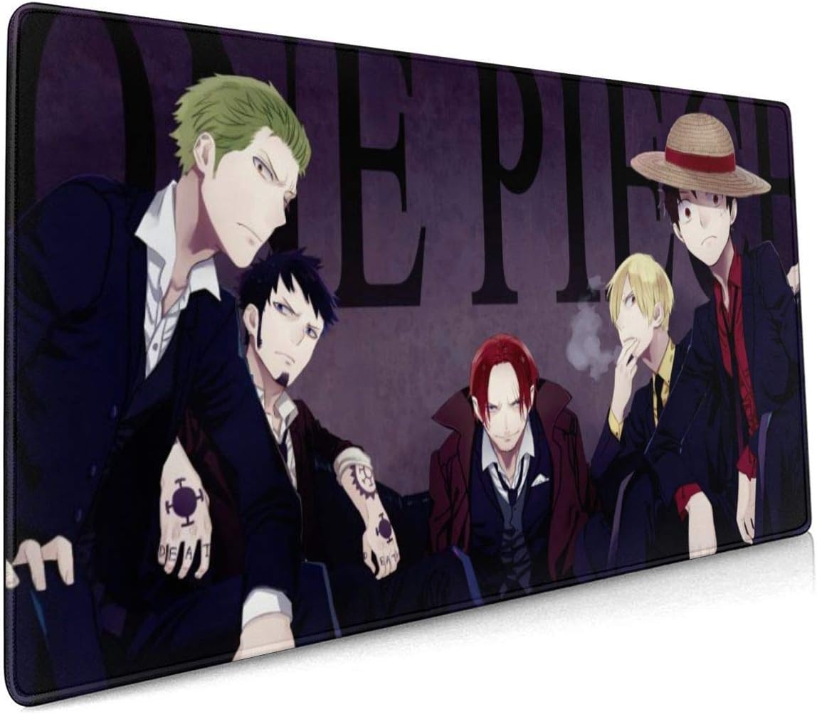 Anime One Piece Mouse Pad Rectangle Non-Slip Rubber Electronic Sports Oversized Large Mousepad Gaming Dedicated 15.8X35.4 Inch