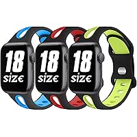 MYHG Sport Band Compatible with Apple Watch 38mm 40mm 42mm 44mm Breathable Soft Silicon Replacement Wristband for iWatch…