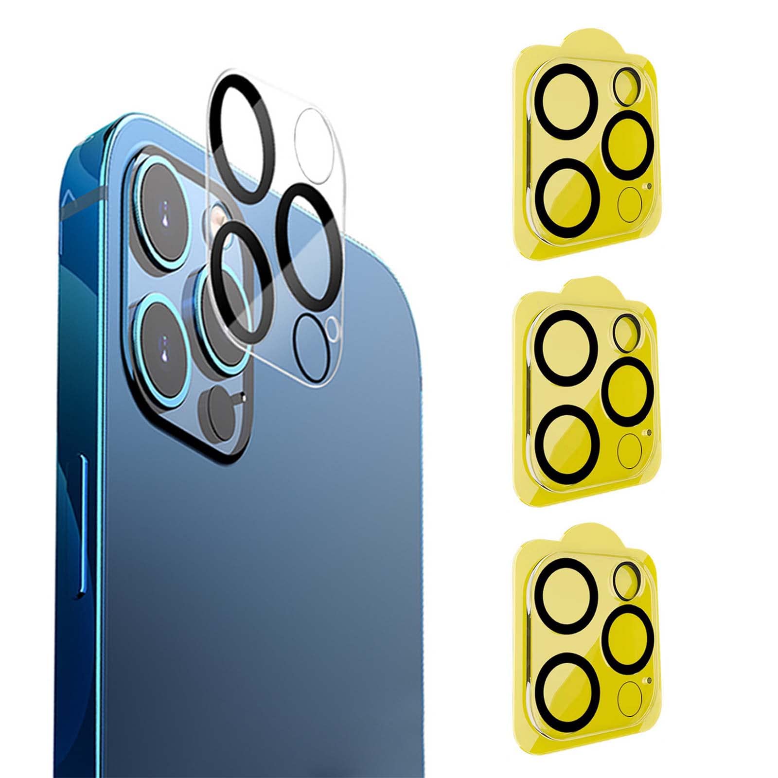 QINOUK for [3 Pack] iPhone 14 Pro/14 Pro Max Camera Lens Protector,[Anti-glare] [Anti-Scratch] HD Clear Tempered Glass Lens Protective Film,for iPhone 14 Pro,14 Pro Max-Clear