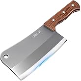 7 Inch Meat Cleaver Knife, Professional Butcher Knife, Heavy Duty Bone Chopper, Ultra Sharp High Carbon Steel Blade, Ergonomic Non-Slip Handle for Bone Cutting, Vegetable Chopping, Restaurant, Kitchen