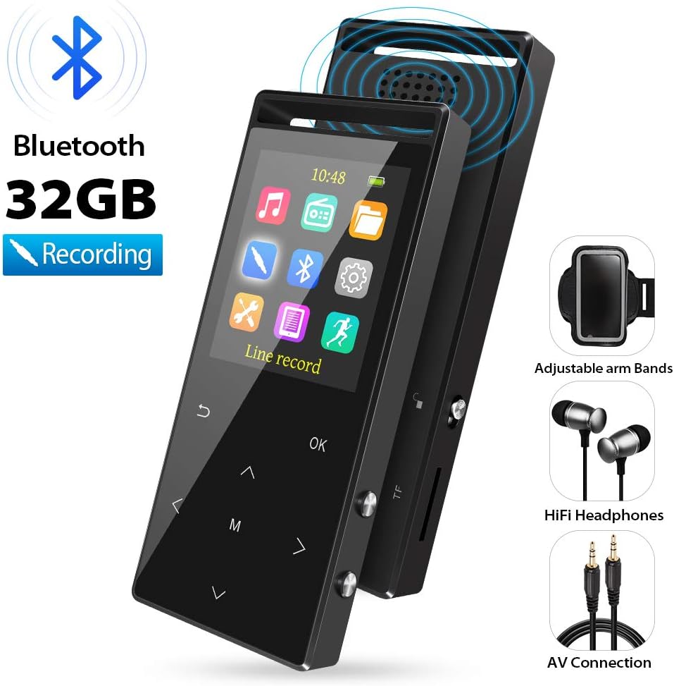 MP3 Players, 32GB MP3 Players with Bluetooth, HiFi Lossless Sound