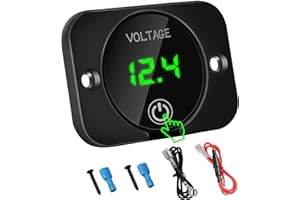 Linkstyle Voltmeter 12V 24V, Digital Display Voltage Gauge 12V, Waterproof Volt Meter Gauge, Battery Capacity Voltage Meter