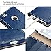 iPhone 6S Plus / 6 Plus Case, Belemay Genuine Cowhide Leather Case Wallet, Slim Flip Book Cover with Credit Card Holder, Kickstand, Money Pouch for iPhone 6s Plus & iPhone 6 Plus - Midnight Blue