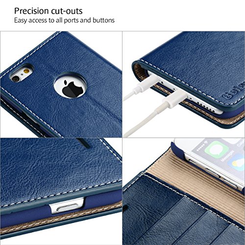 image for Belemay iPhone 6S Case, iPhone 6 Case, Genuine Cowhide Leather Case Wa
