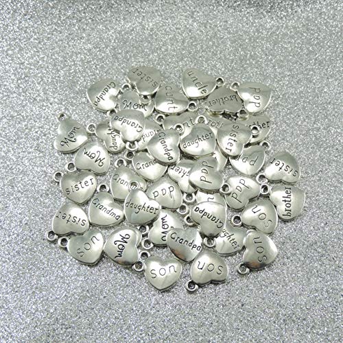 30pcs/3 Set Family Letter Charms Pendant Loose Beads Set for DIY Jewelry Making 10 Styles