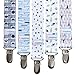 Liname Pacifier Clip for Boys - 5 PACK - Premium Quality & Modern 2-Sided Design - Pacifier Clips Fit all Pacifiers & Soothers - Perfect Baby Shower Gift