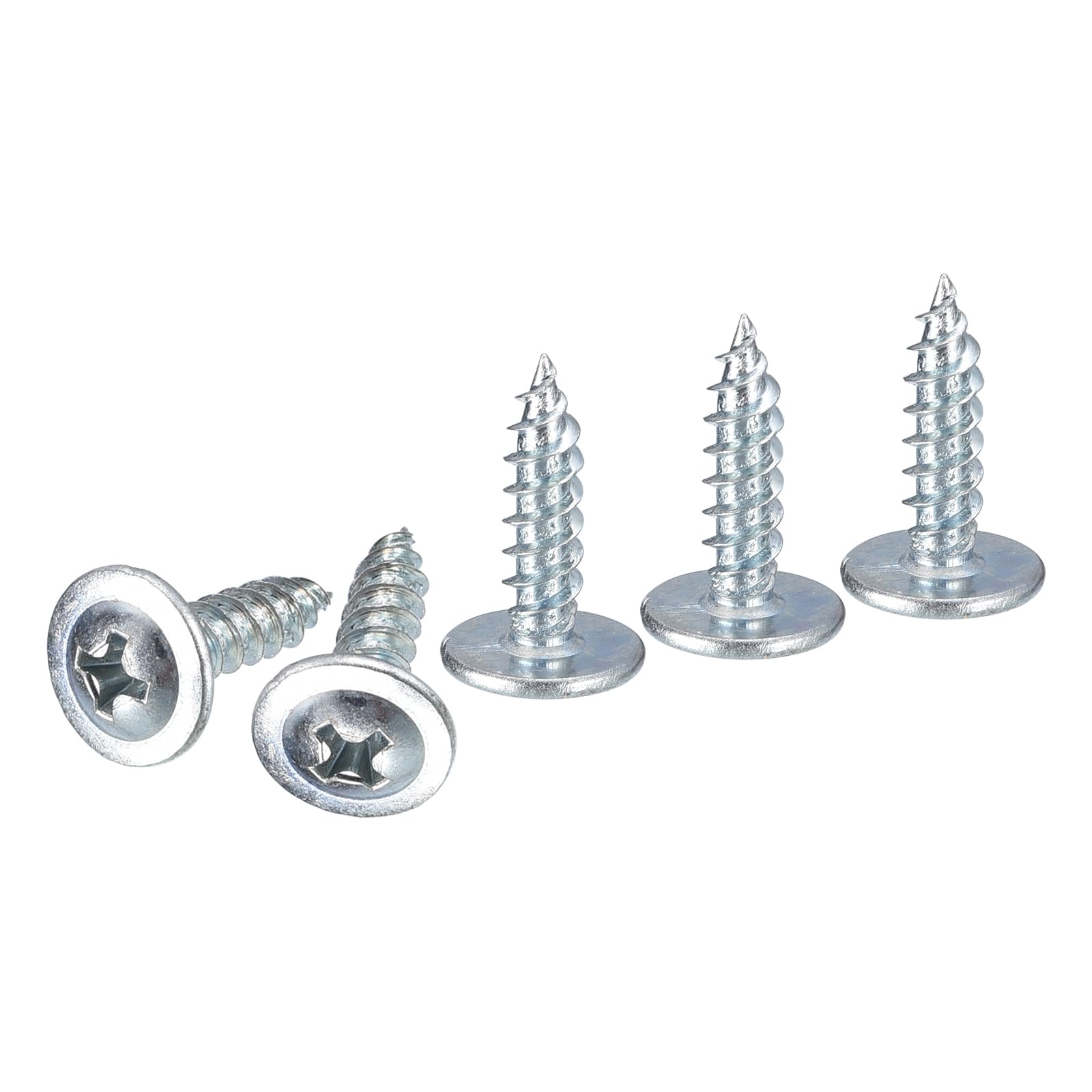 DTGN #8x5/8 Sheet Metal Screws - 100 Pack - for Wood, Furniture - Carbon Steel Phillips Modified Truss Head Self Tapping Pointed Tail Wood Screws - Blue White