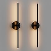 ZAGO 24 Inch LED Indoor Linear Wall Sconces Set of Two, 3CCT Switchable, Matte Black, Hardwired and Wall Mounted, Dimmable fo