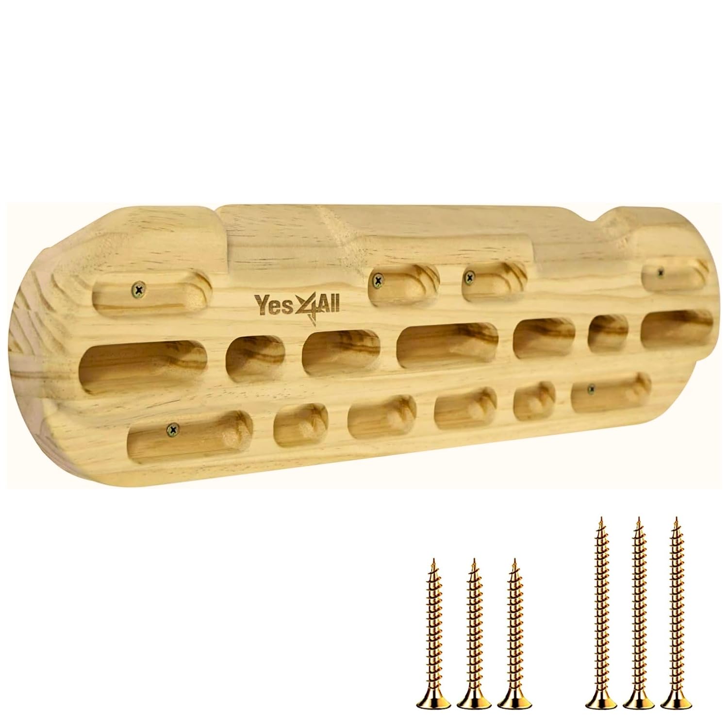 Yes4All Wooden Hang Board/Climbing Board for Doorway - Hand Strengthener Equipment for Training Finger, Grip and Pull Up
