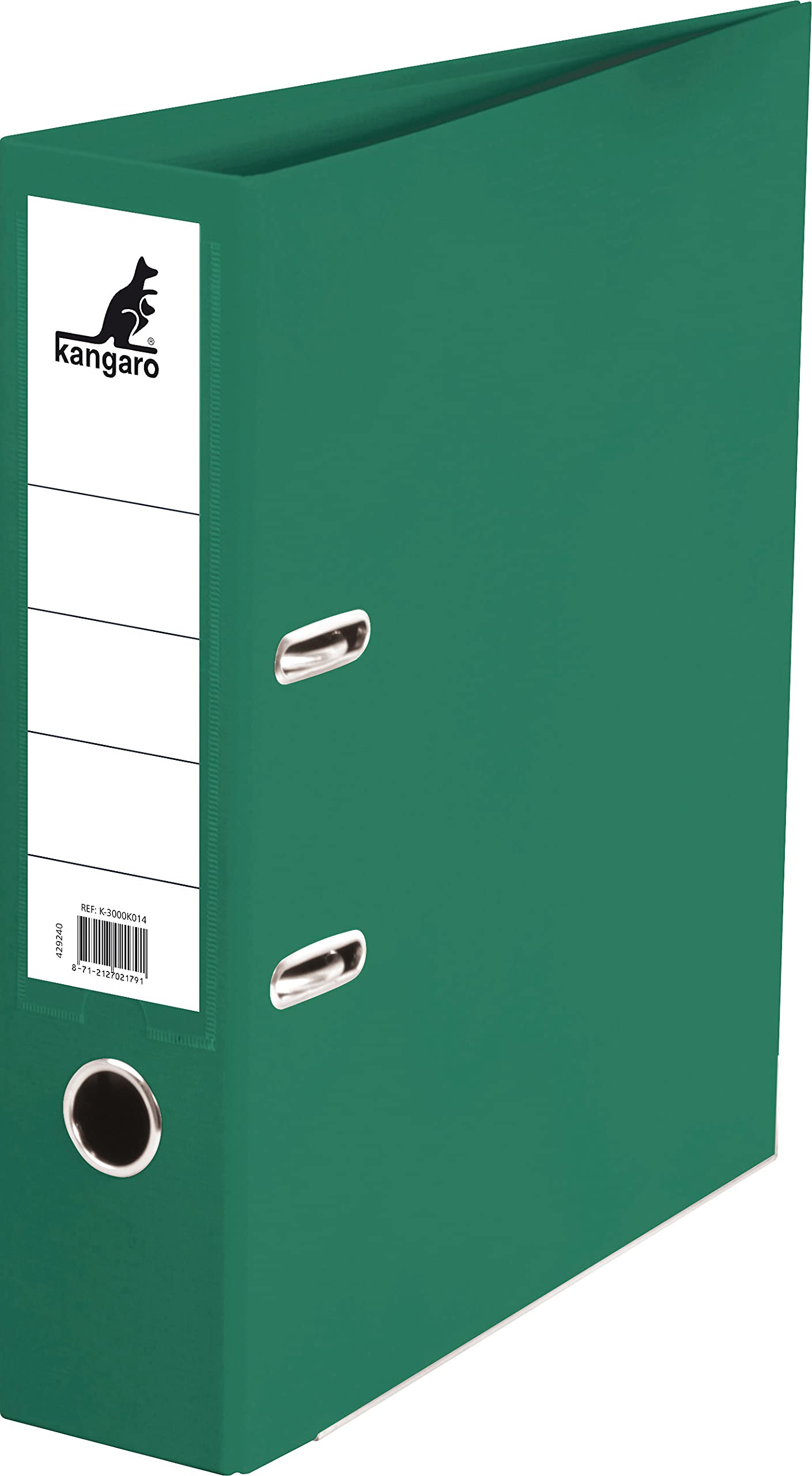 Kangaro Polypropylene Plastic Folder 7.5 cm Spine Width DIN A4 Colour Green (Ring Binder, Lever Arch Folder, Letter Folder)