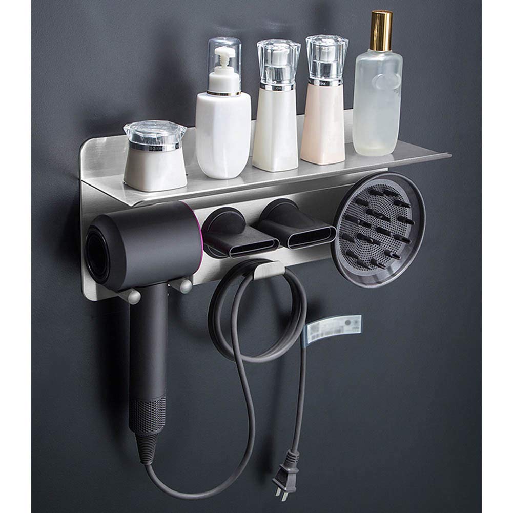 新作モデル Juleyaing ヘアドライヤーホルダー Dyson Supersonic対応 壁掛け式 マグネット ブラケット スタンド Dyson Supersonicヘアドライヤー用 収納 オーガナイザー 3ノズル用 シルバー ヘアドライヤーホルダー B07myfrlcb アウトレット送料無料