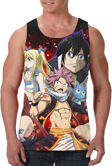 Fairy Tail Tshirt 3d Printing Vest Singlet Men Tank Top Fashion Workout Tanks At Amazon Men S Clothing Store