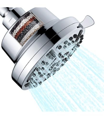 Singing Rain Filtered Shower Head – 8 Spray Modes, 10-Stage Filter For Hard Water, Chrome Finish